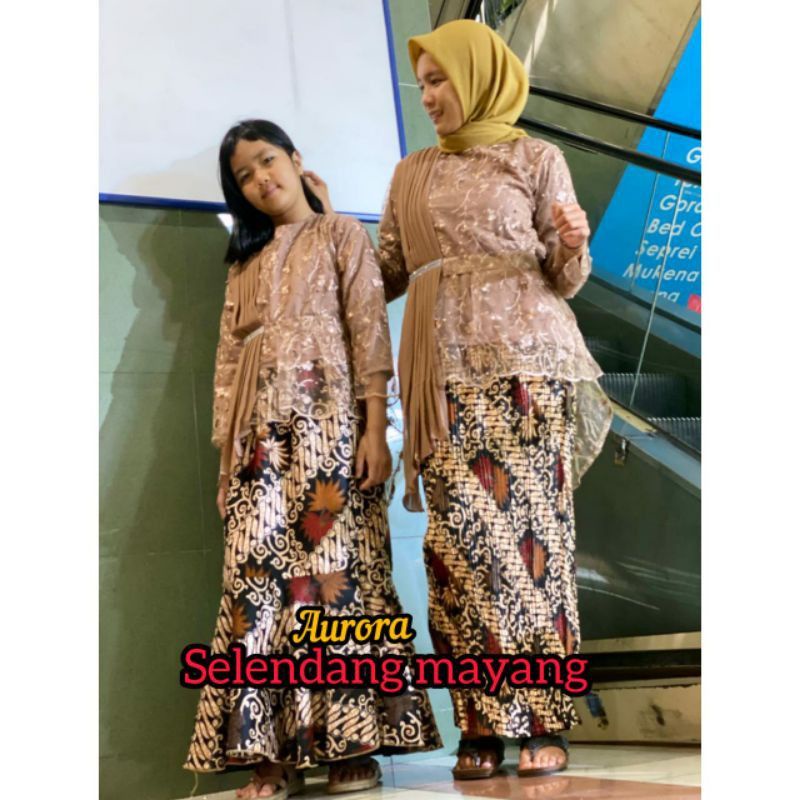 COUPLE KEBAYA IBU DAN ANAK//KEBAYA AURORA//KEBAYA TULLE PESTA//SERAGAMAN KELUARGA