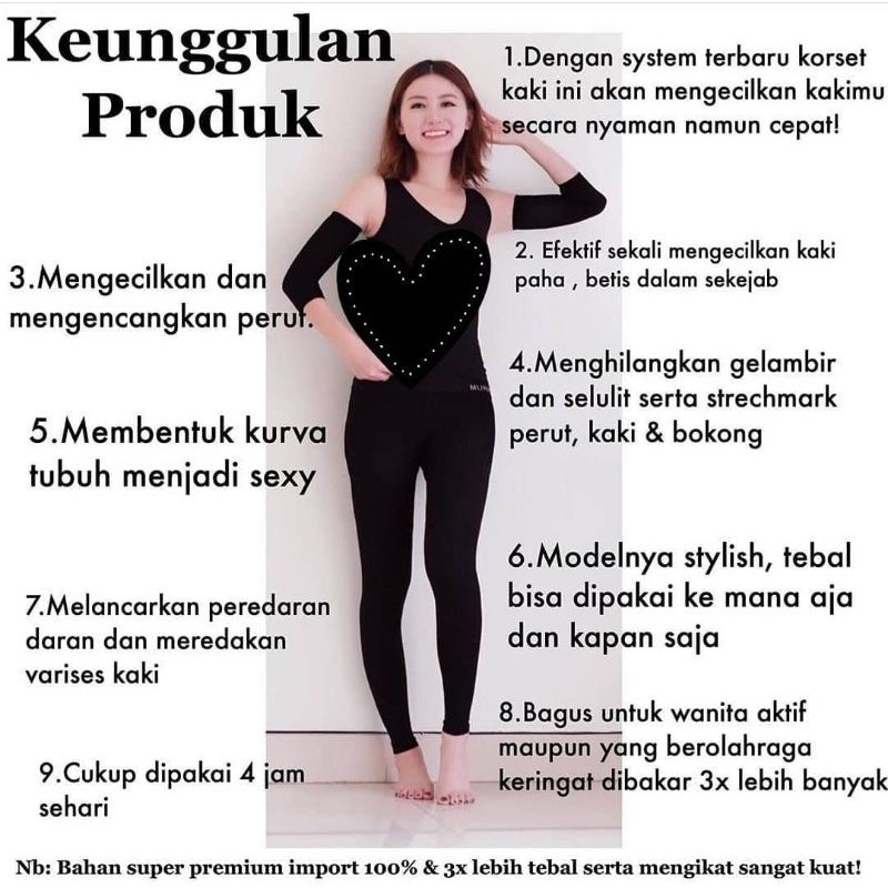 SLIMMING NIGHT LEGGING PENGECIL BETIS KAKI PERUT