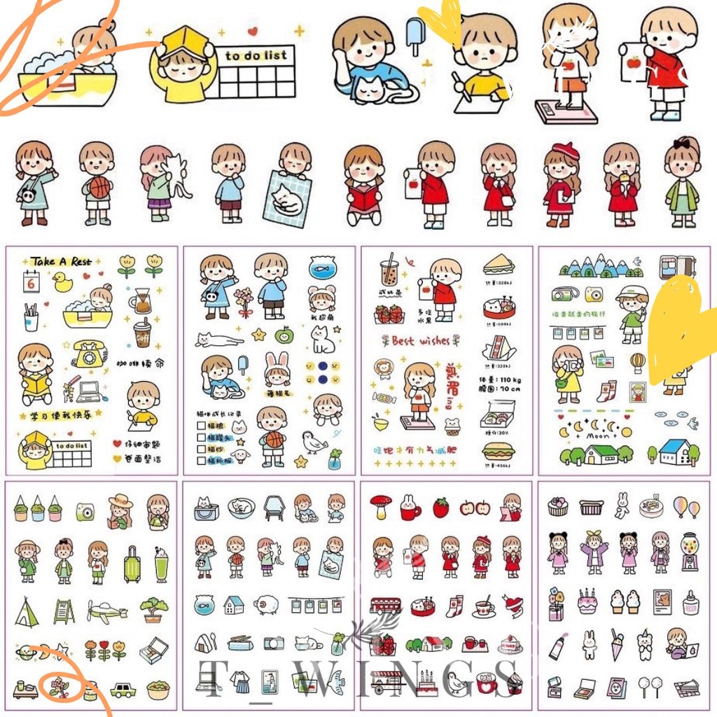 

[ TWE_03 ] Sticker DIY SCrapbook NOtebook / Kertas Stiker DIY Journal
