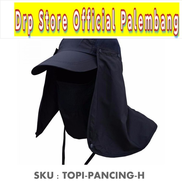 Topi Pancing Tentara Jepang Anti UV Sinar Matahari Hiking - Hitam