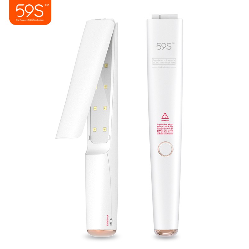 

59S UV Sterilizer Wand X5 Alat Sterilisasi Kill Germs Virus Disinfection Lipat dengan Lampu LED UV untuk Kamar Tidur/Mandi