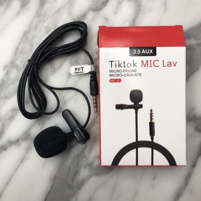 Mic Clip on TikTok Lav 3.5mm aux - Mic jepit NON PAKING