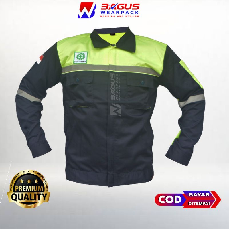 WEARPACK SAFETY / KEMEJA SAFETY / BAJU SAFETY LENGAN PANJANG / BAJU PROYEK KEREN / BAJU KERJA PRIA PROYEK / BAJU KERJA PIRA LAPANGAN / BAJU MEKANIK / BAJU WEARPACK / WERFAK PRIA KERJA / BAJU WEARPACK KERJA PROYEK / BAJU TAMBANG / DONGKER STABILO
