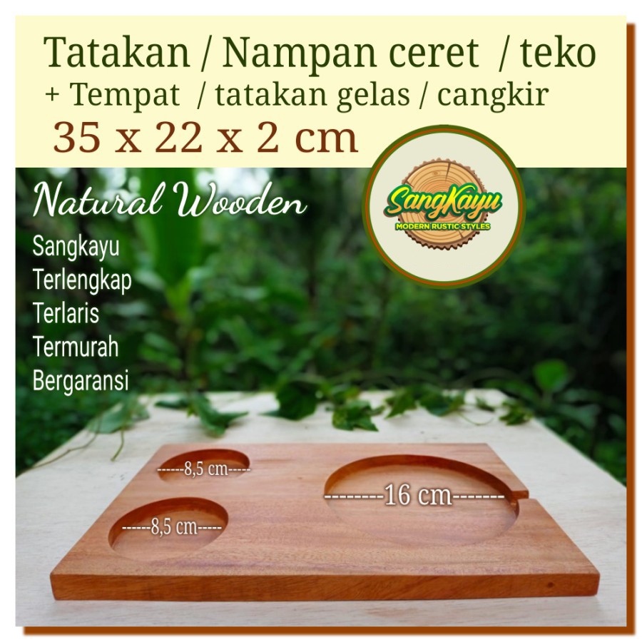 SangKayu Tatakan Ceret Panas Tatakan Teko Gelas Cangkir Nampan Kayu Alas Ceret