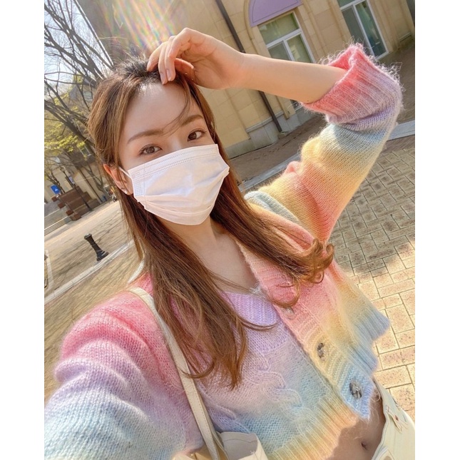 (preloved) Jisoo Rainbow Knit Cardigan