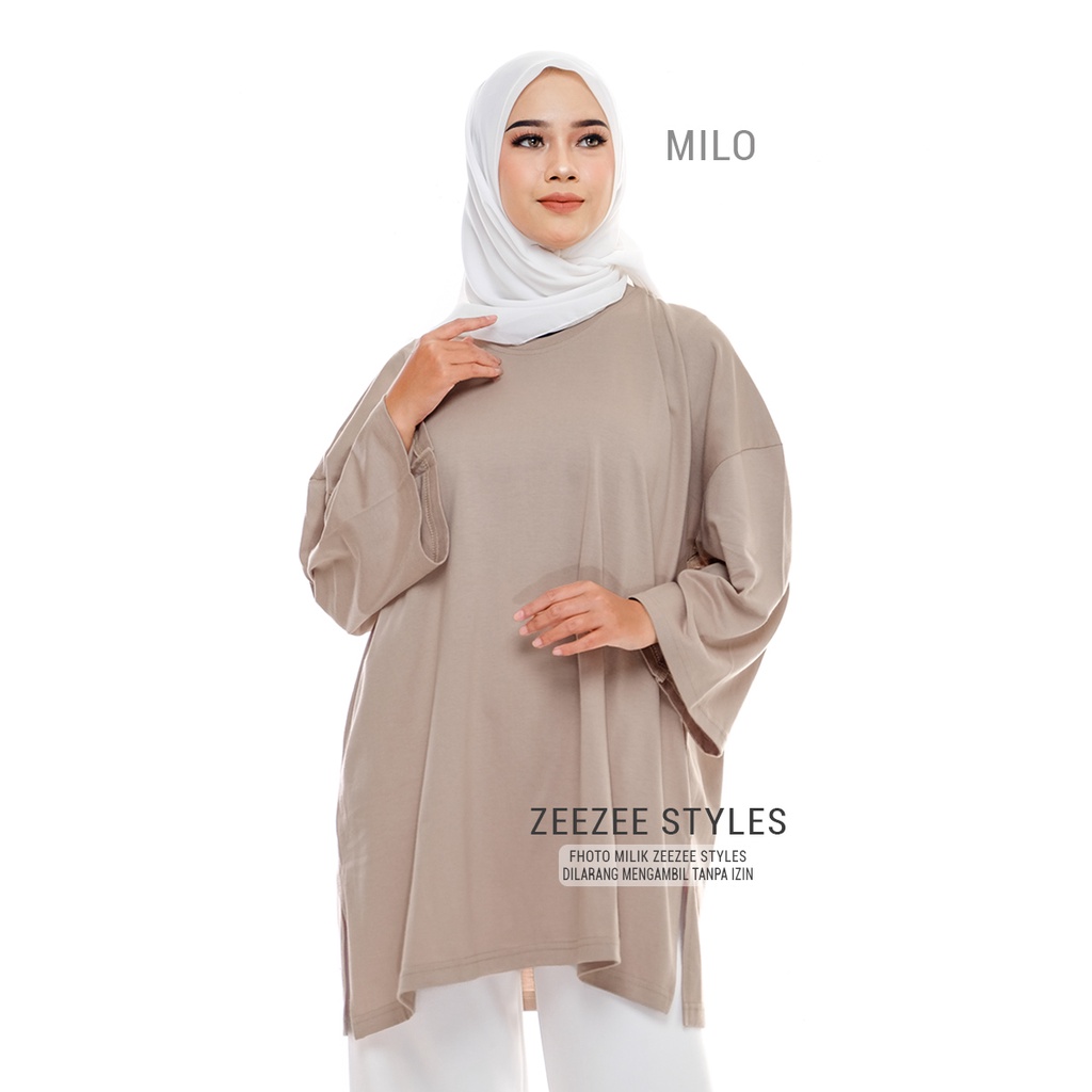 TERLARIS - Kaos Oversize Wanita Lengan Panjang Jumbo LD 130 Warna Milo