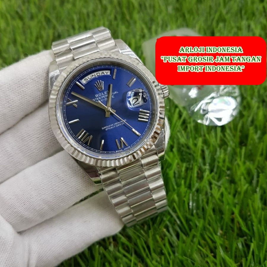 Diskon Jam Tangan Pria ROLEX DayDate Silver SWISS ETA 1:1 Garansi 1th