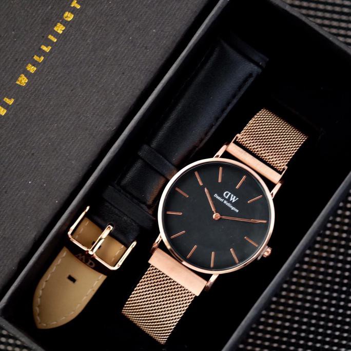 NEW REALES JAM TANGAN PRIA DANIEL WELLINGTON DW MAGNET MAN ROSEGOLD BLACK TERBAIK