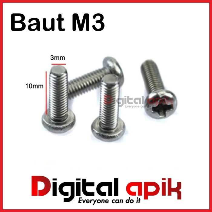 M3x10mm Screw Baut M3 10mm 1 cm Spacer