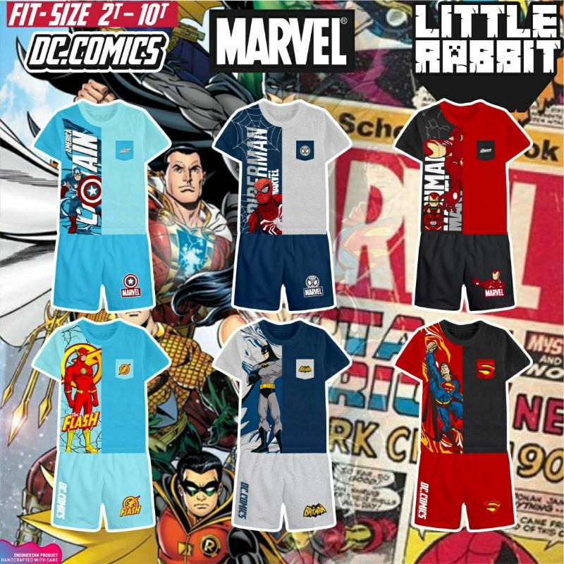 setelan comic vs marvel 2-10Th/setelan anak laki-laki marvel/setelan superhero