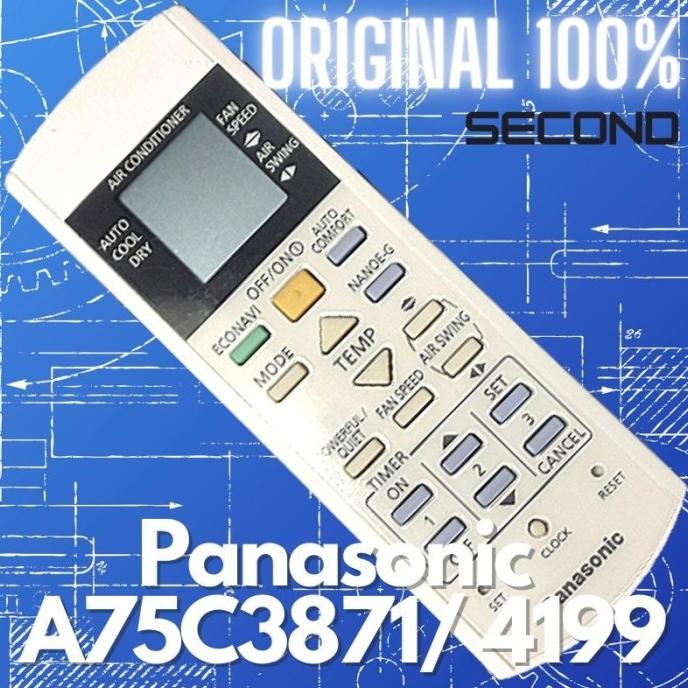 Remote AC Panasonic A75C3871 4199 Original Second Murah