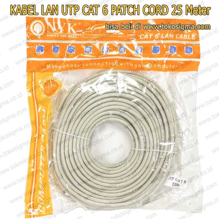 KABEL LAN 25 Meter cat 6 RJ45 INTERNET PATCH CORD CAT6 UTP RJ-45 NYK