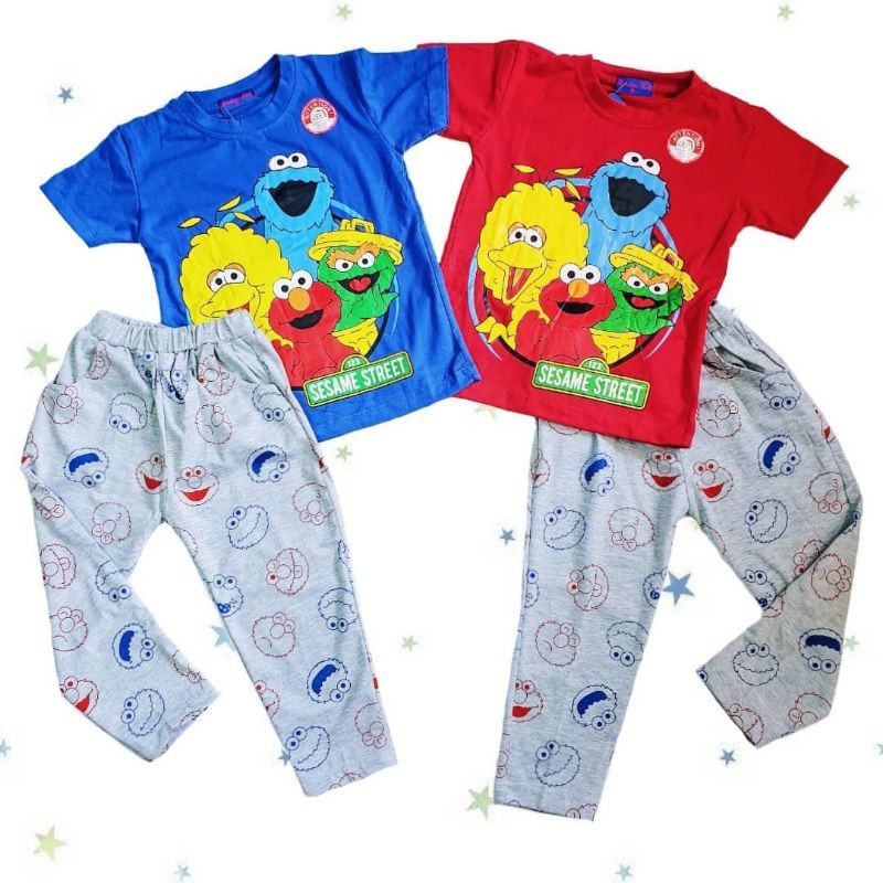 Setelan Elmo / Baju anak elmo / piyama elmo / baju sesame street