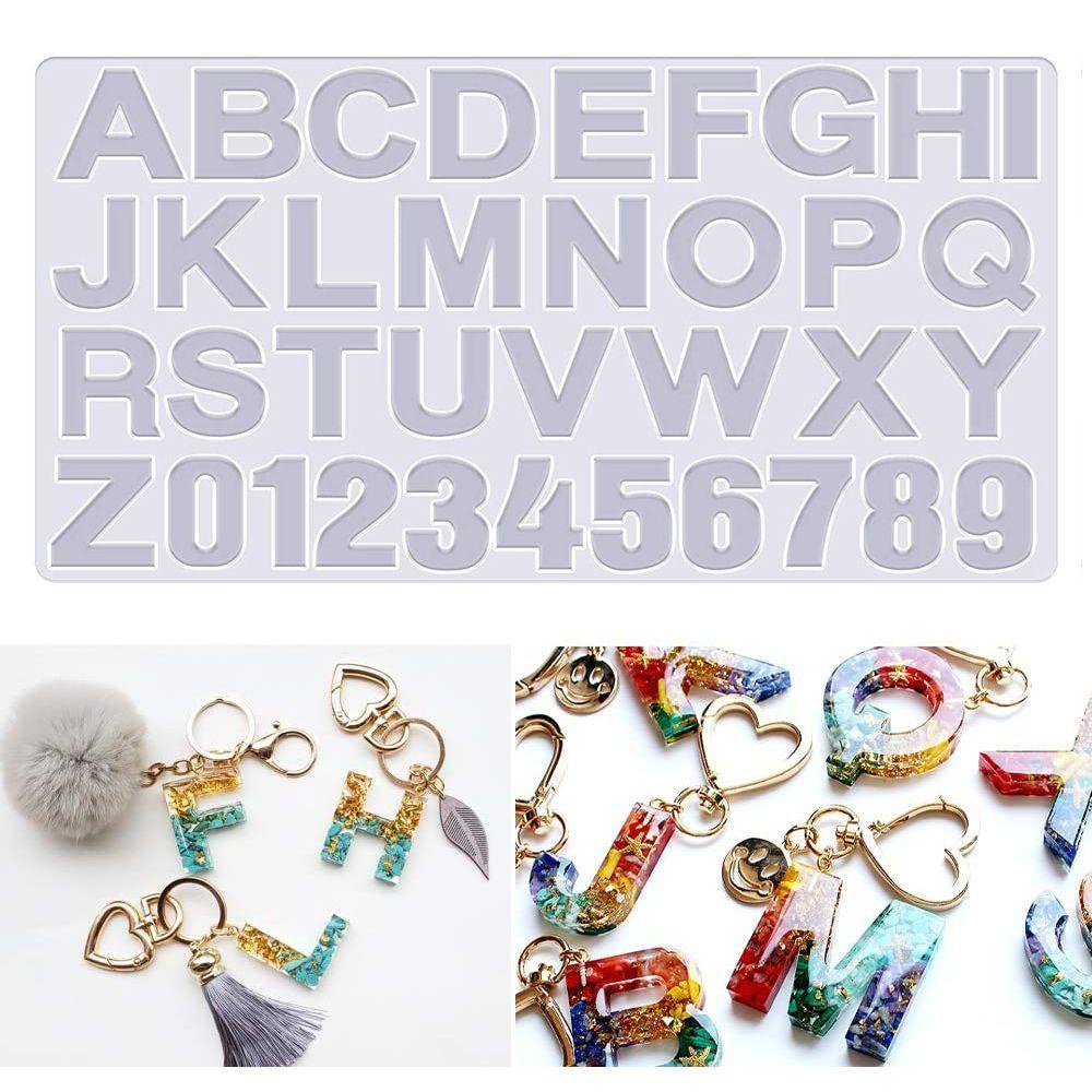 Top Alphabet Number Pendant Resin Casting Silica Gel Handmade Cetakan Resin