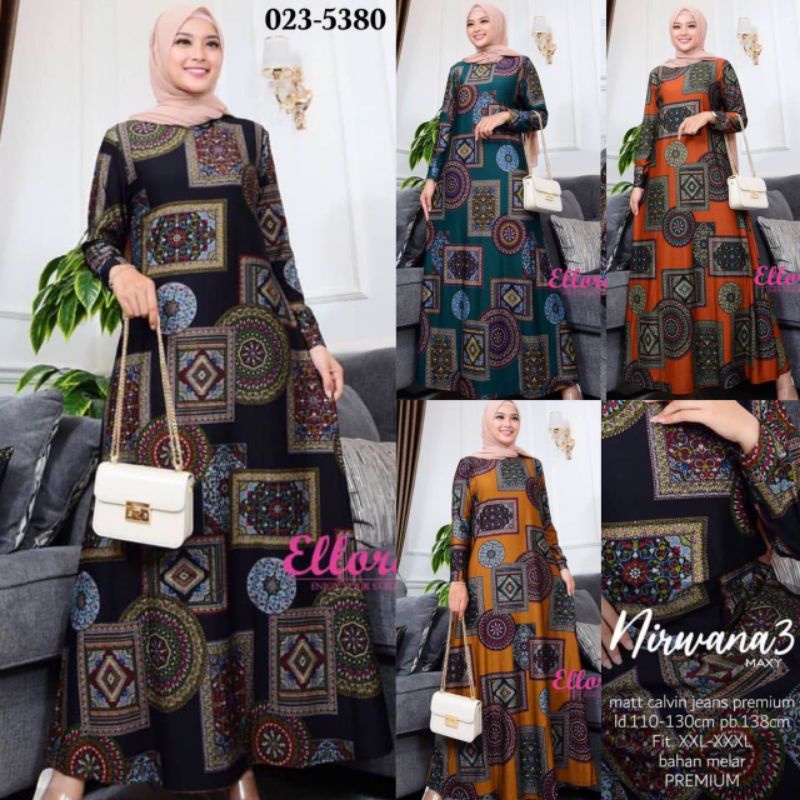 Kenzie Dress - Gamis Calvin Jeans Terbaru Jumbo LD100-110 XL-XXXXL / R.27 - 022-6000 / R.27 - 023-5380