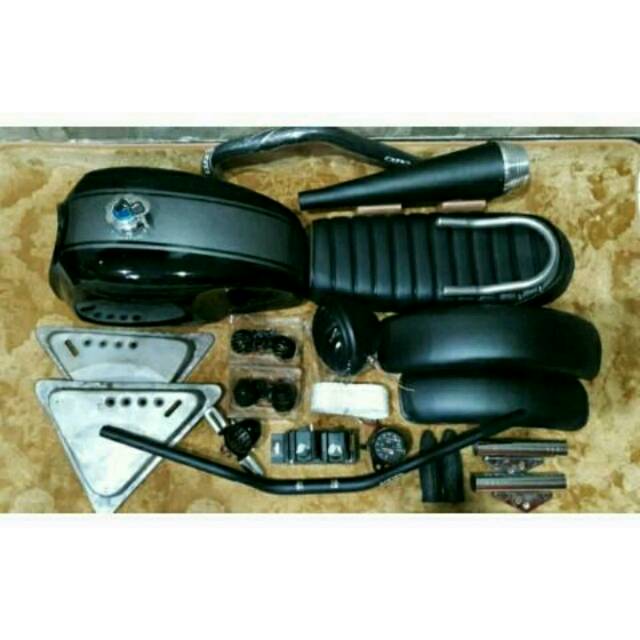  Paket  japstyle tangki caferacer jumbo dekok warna  hitam  