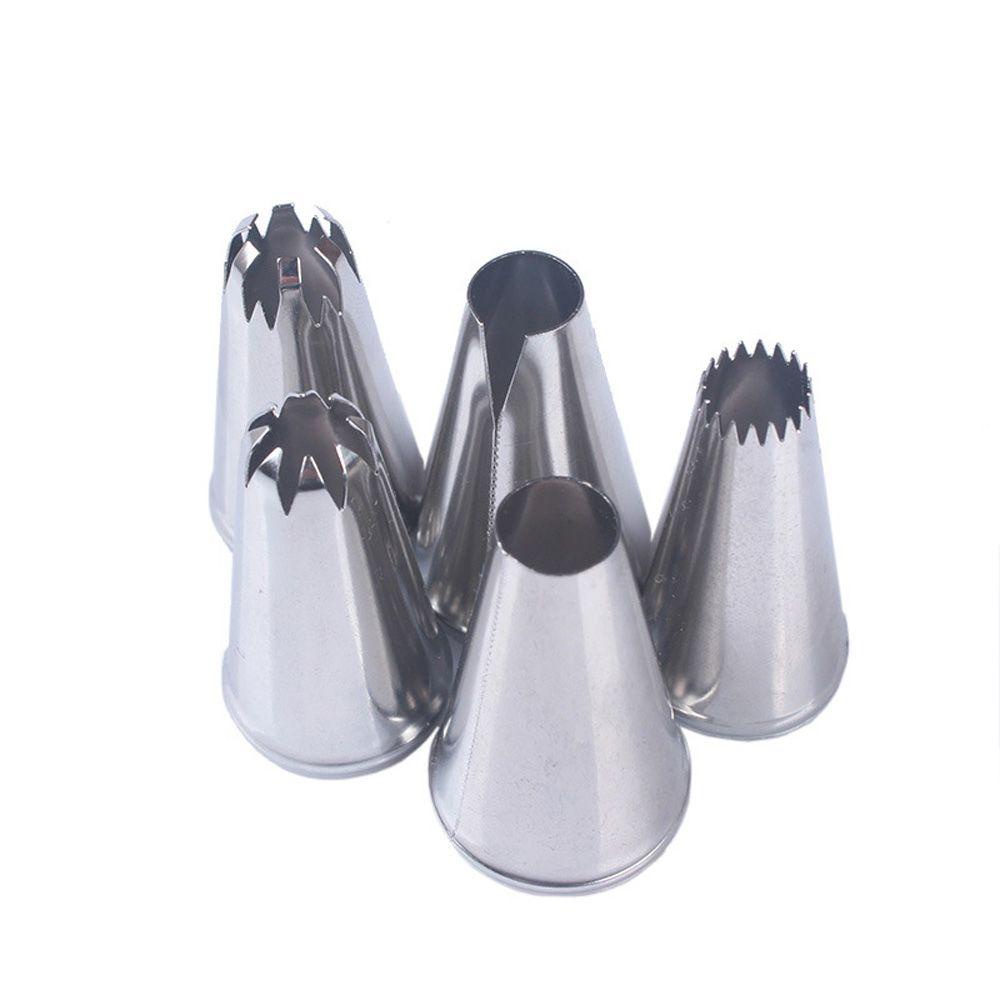 Populer 5PCS /SET Icing Piping Nozzle Bakery Pastry Tips Stainless Steel Cupcake Baking Mold