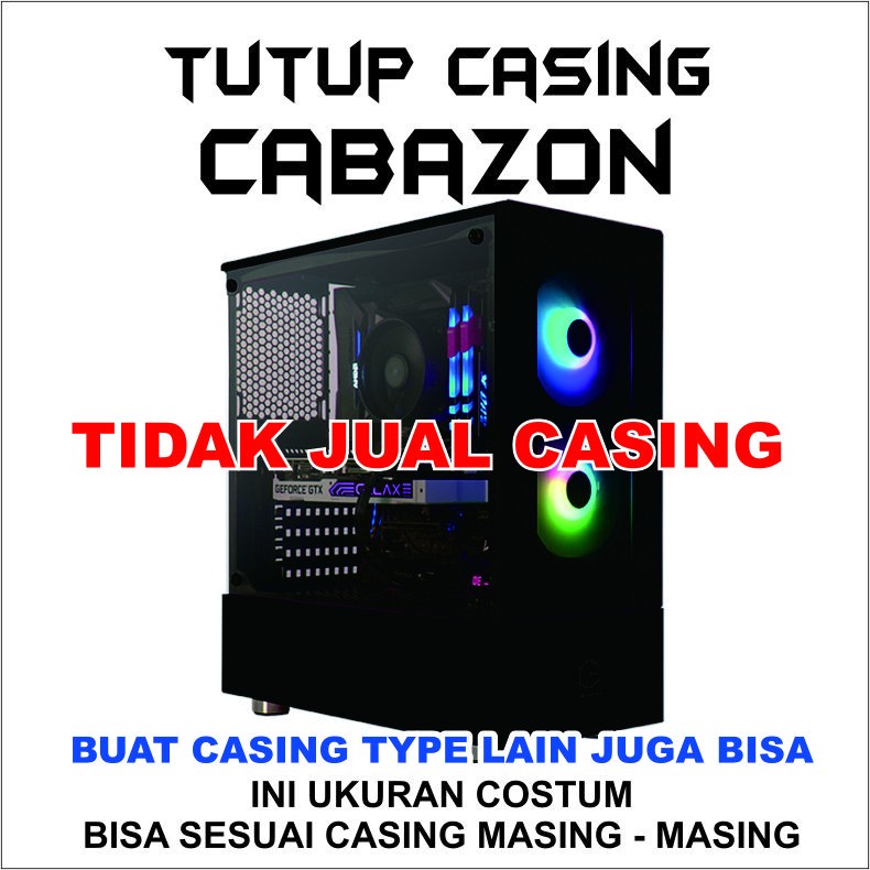 side panel casing pc cube gaming cabazone tutup bening saja