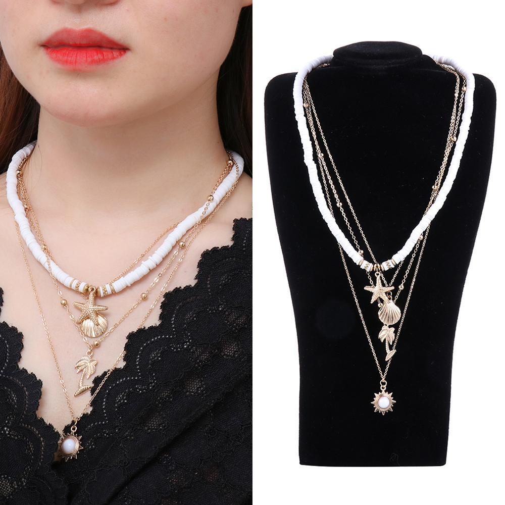 Top Shell Kalung Perhiasan Kalung Aksesoris Golden Soft Tembikar Hadiah Hari Valentine Pantai Kalung Choker Liontin Kalung