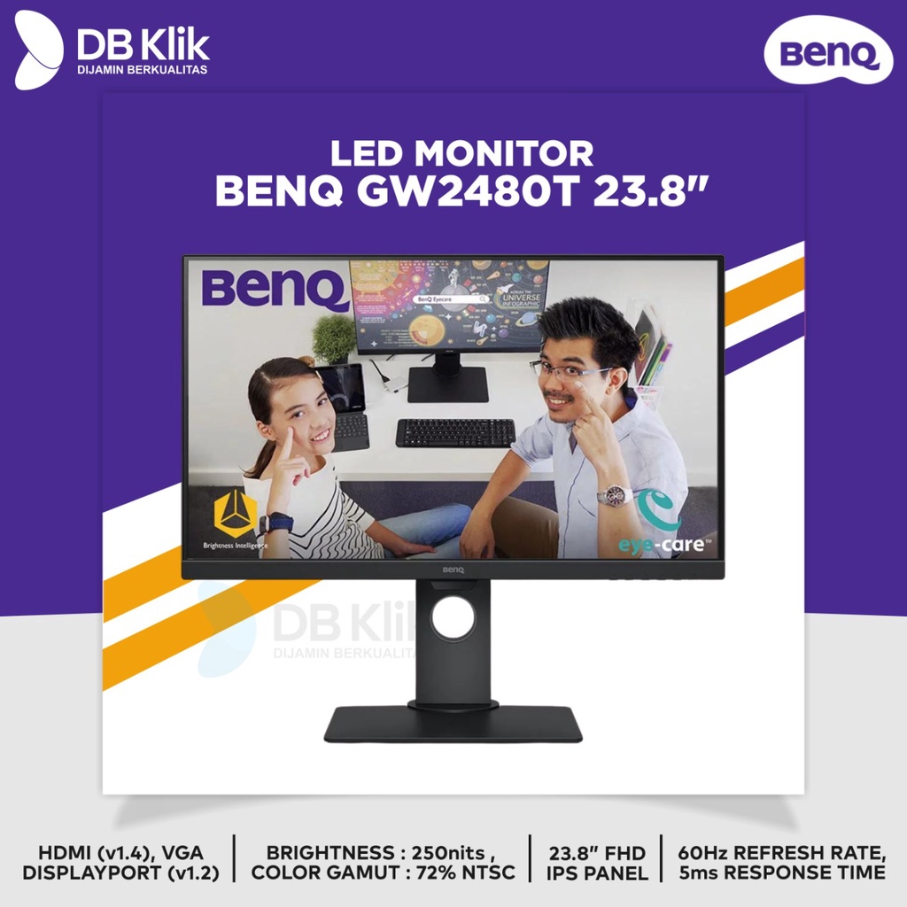 LED Monitor BENQ GW2480T 23.8&quot; Full HD HDMI VGA DP - BENQ GW 2480T