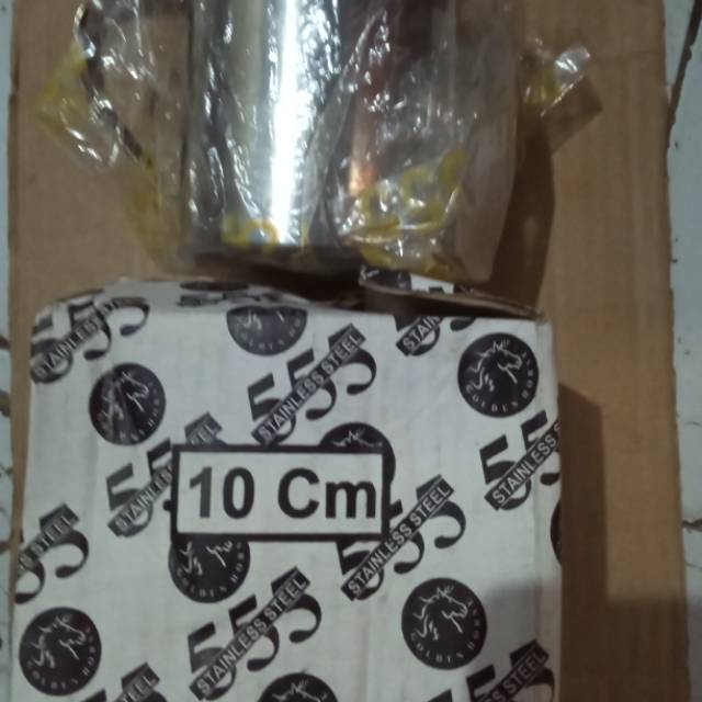 Mug Stainless Steel Mengkilap Ukuran 8cm - 10cm -12cm  Merk 555