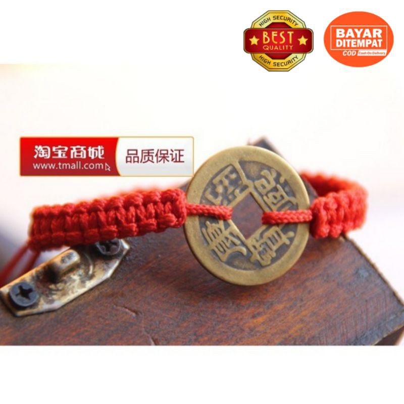 Gelang Koin Cina / Gelang Feng Shui / Gelang Keberuntungan