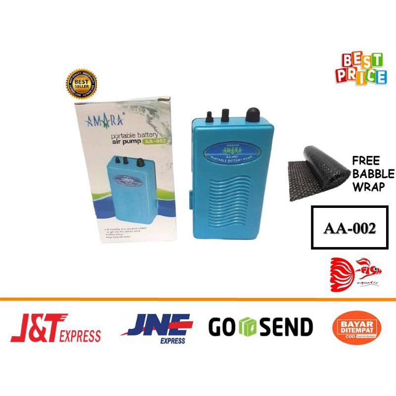 Vina Aquatic _ Amara AA 002 Aerator Baterai Amara 002 Portabel Battery Mesin Pompa Udara