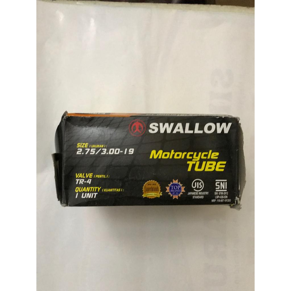 BAN DALAM MOTOR RING 19 UKURAN  275 300 SWALLOW