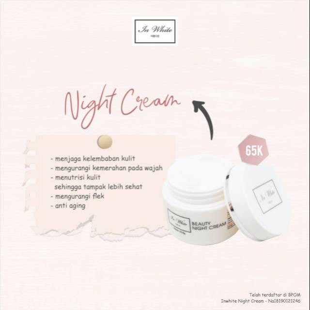 Night Cream In White Bpom Inwhite