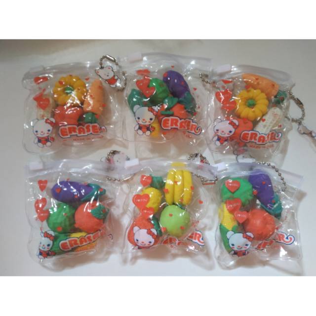 

Penghapus buah dan sayuran set isi 4pc