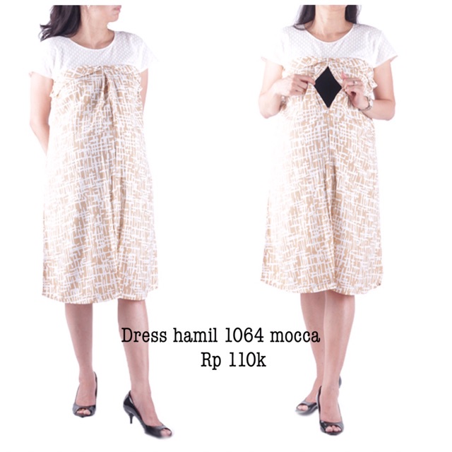 Baju kerja ibu hamil dress 1064 mocca