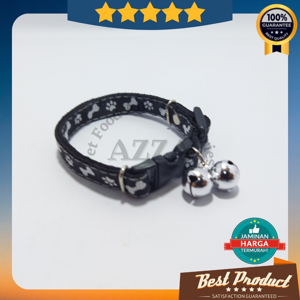 kalung kucing motif tulang lonceng isi 2 ukuran 12mm kualitas premium/aksesoris hewan peliharaan