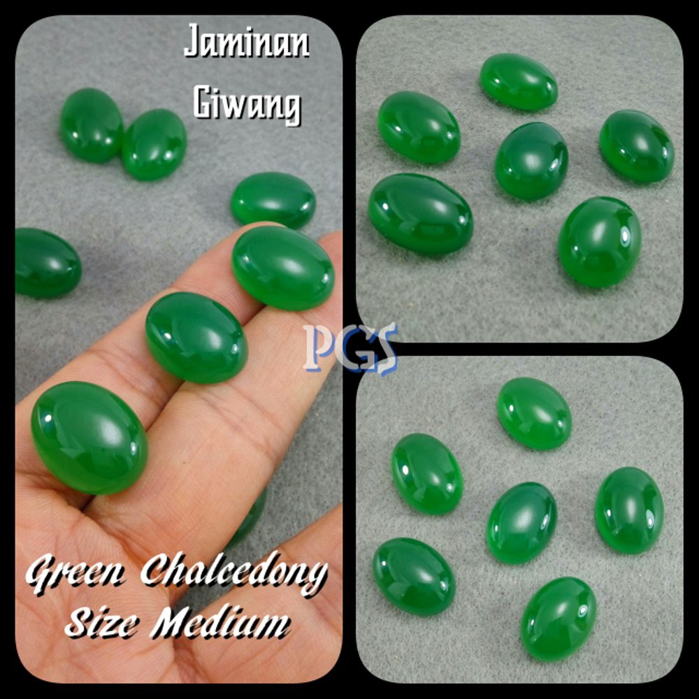 PALING MURAH !!! GREEN CHALCEDONY MEDIUM SIZE HIGH QUALITY JAMINAN GIWANG