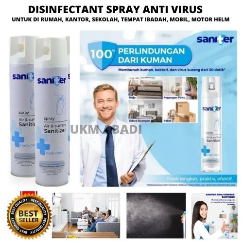 Desinfiktan Sanitizer Spray Anti Bakteri Saniter 114118
