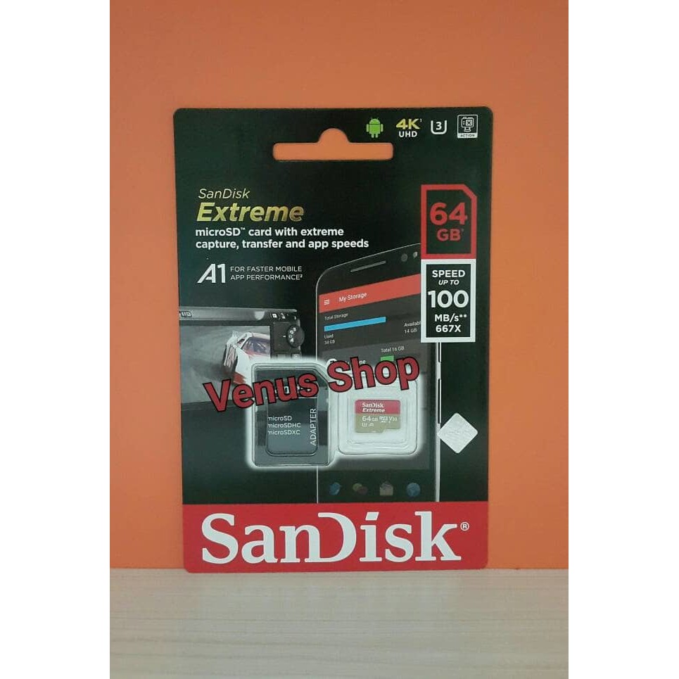 New SANDISK EXTREME MICROSD 64GB 100MB S  MICROSD EXTREME 64 GB 100 MBPS