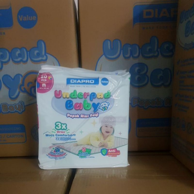 MURAH Diapro Baby Underpad Bayi 20 pcs / Perlak bayi / Alas bayi  ( 60x45cm) KHUSUS CARTON