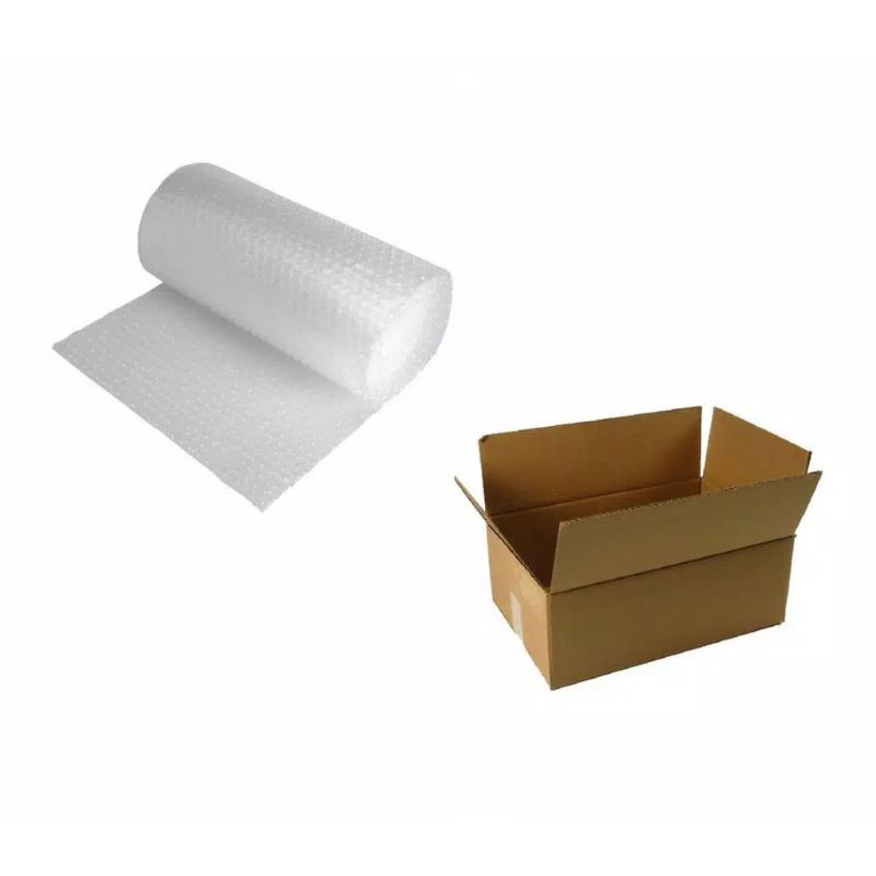 

bubble wrap + kardus