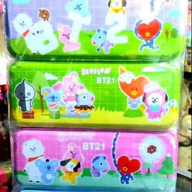 

Kotak Tempat Pensil Kaleng BTS BT21 Kpop 2 susun