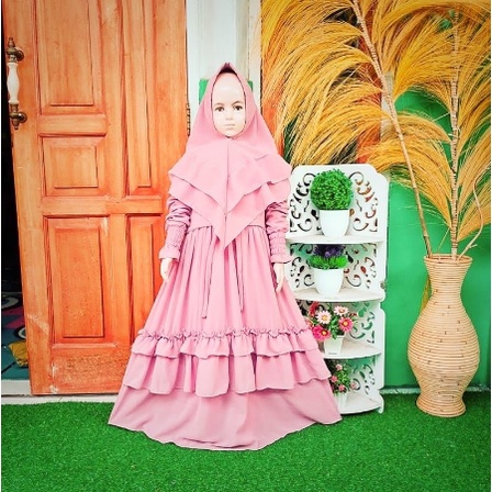 Pakaian Gamis Anak Syar'i Esty Kids Terbaru 3-11 Tahun Matt Full Moscrepe Good Quality