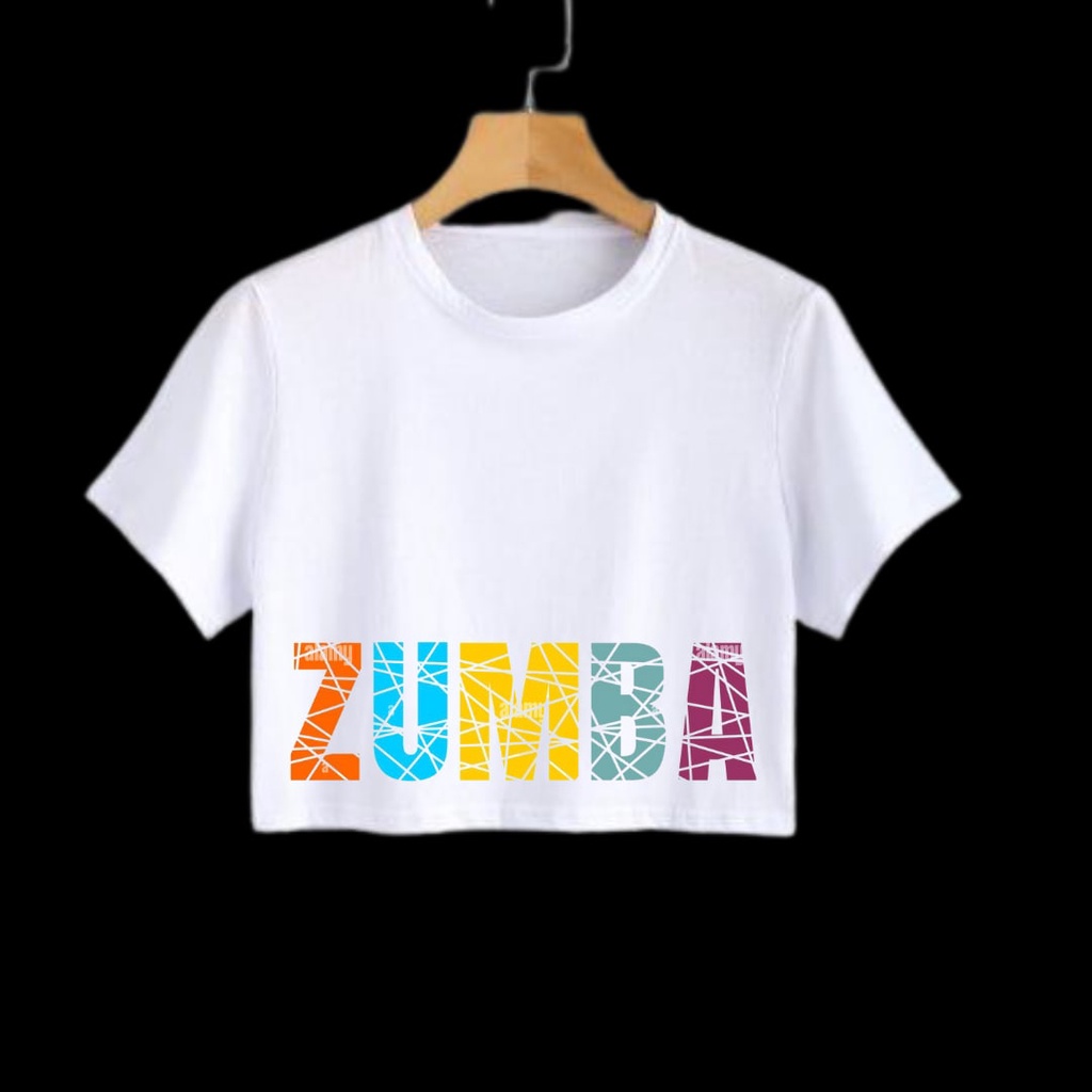 Clothing May - Crop Top Zumba Simple Kaos Distro Croptop Atasan Krop Top Wanita Cewek Viral