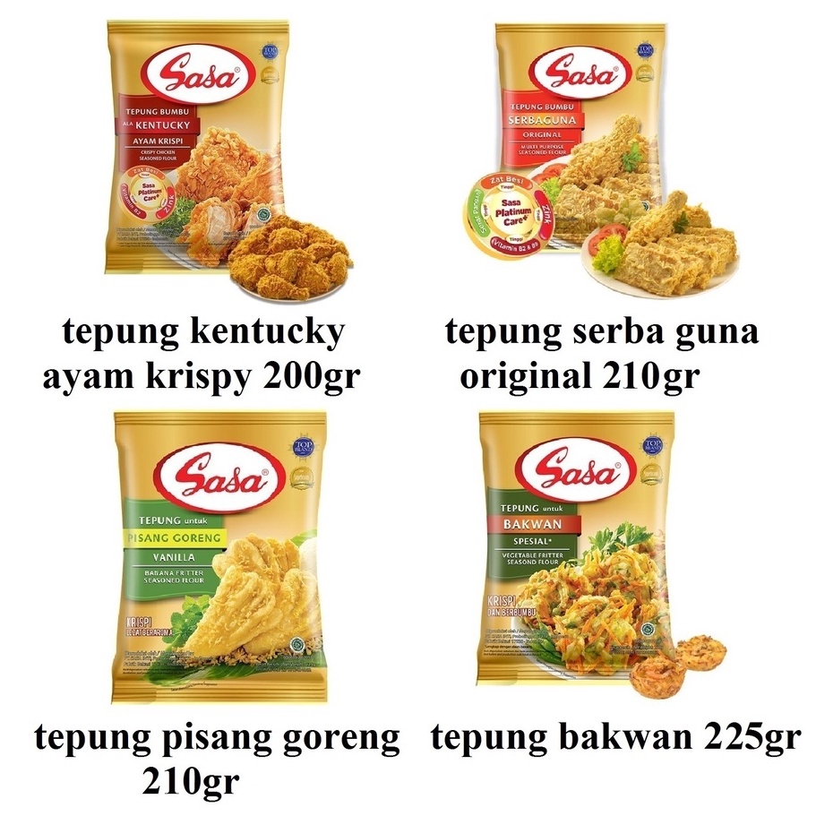 

sasa tepung bumbu serba guna original, pisang goreng, ayam krispi kentucky, hotspicy