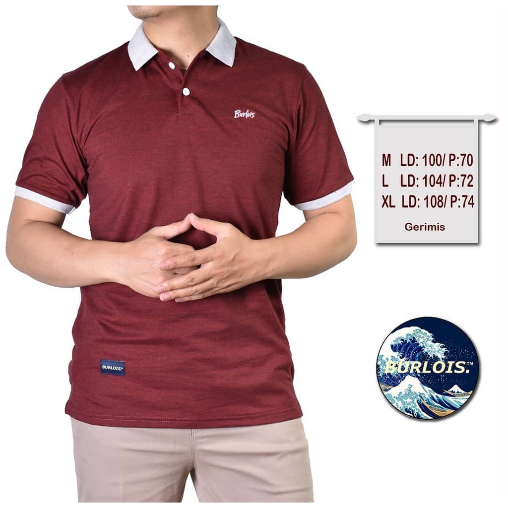 Burlois Store Kaos Kerah Pria Gerimis Polo Shirt Gerimis Premium Original