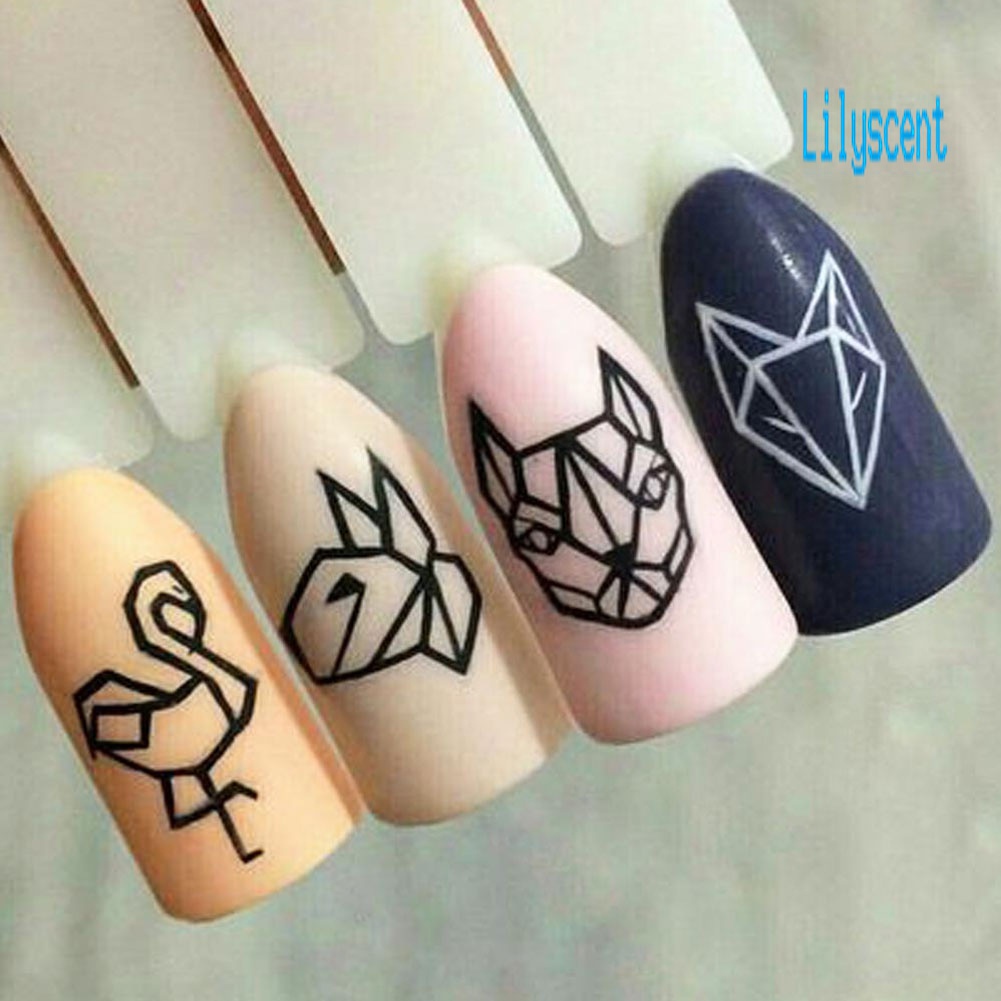 Lily Stiker Kuku Motif Bunga / Bulu Untuk Dekorasi Nail Art / Manicure DIY