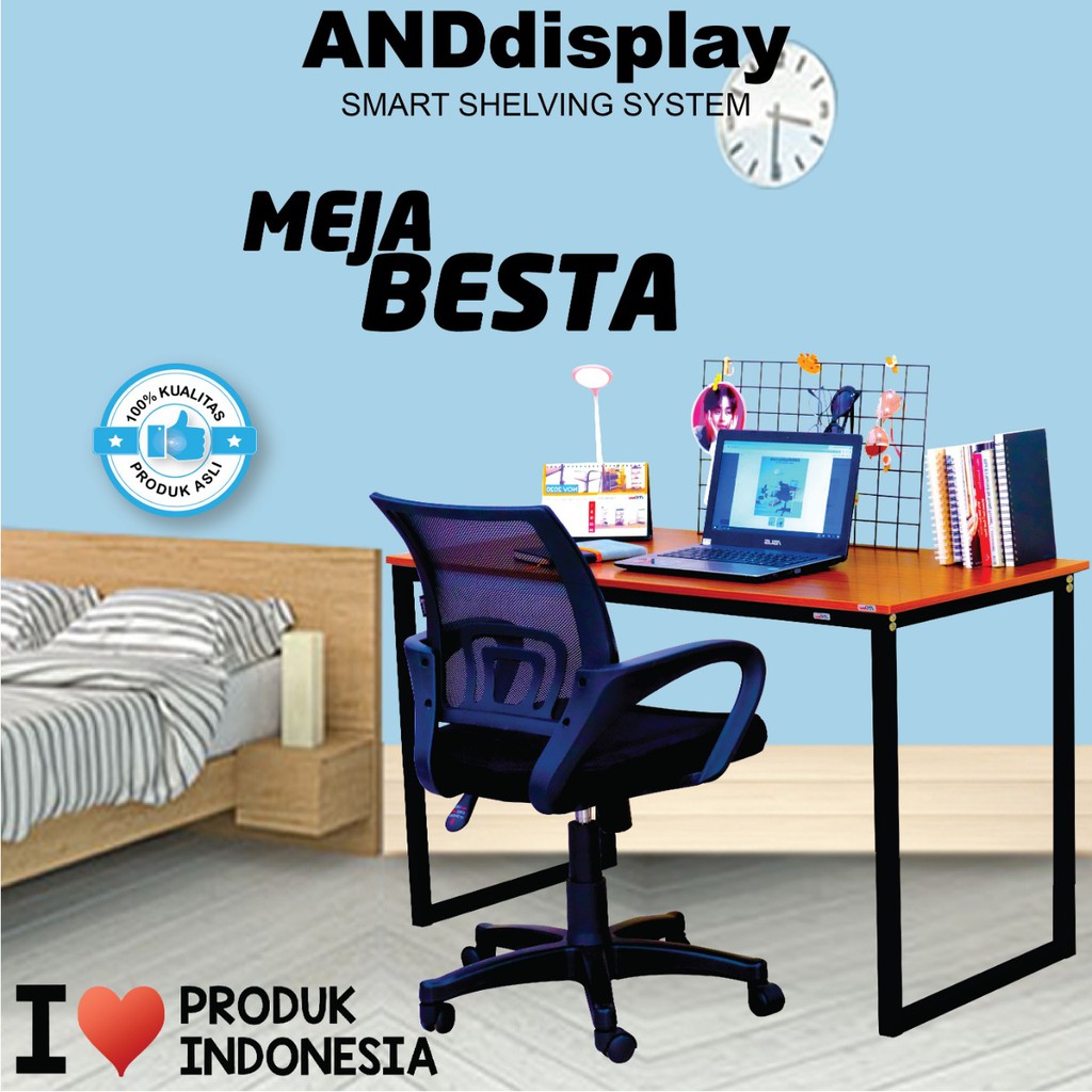 MEJA KOMPUTER BESTA 100X50 CM MEJA KANTOR - MEJA MAKAN - ANDDISPLAY