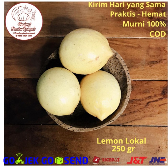 

<658¹ Buah Jeruk Lemon Lokal 250 gr Rempah Bumbu Dapur Super Elegan