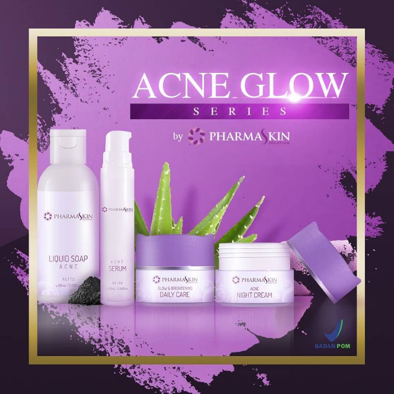 Pharmaskin Skincare Paket Acne Jerawat Glowing Series Perawatan Wajah Berjerawat Ampuh Resmi BPOM Ha