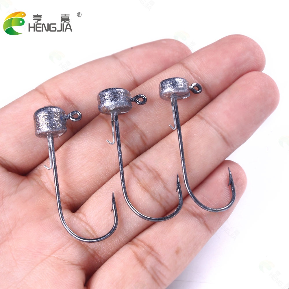 Hengjia 6PCS Kait Umpan Pancing Cacing Imitasi 3.5g 5.5g 6.2g Untuk Memancing Ikan Bass Zander Crappie