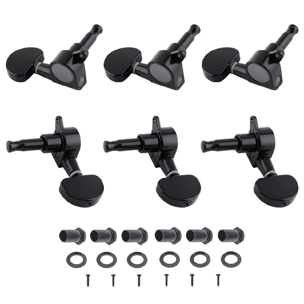 6pcs Tuning Pegs Warna Hitam Untuk Gitar