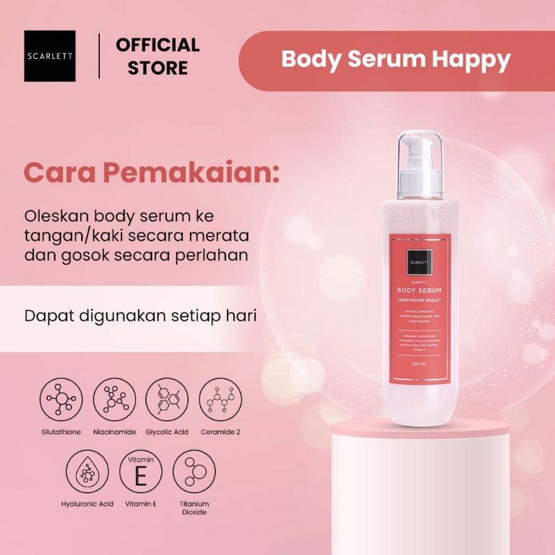 Scarlett Whitening Body Serum Happy 250 ML