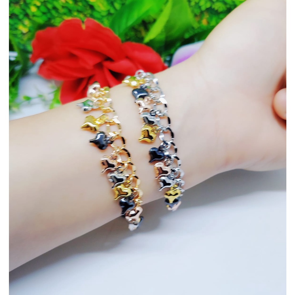 Xuping gelang love kombinasai lapis emas fashion jewelry